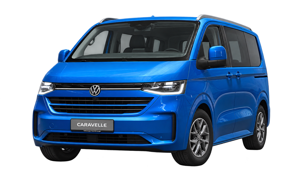 Volkswagen Caravelle T7 od 2025 roku z relingami zintegrowanymi – model auta do zestawu Thule 7106-7125-186032