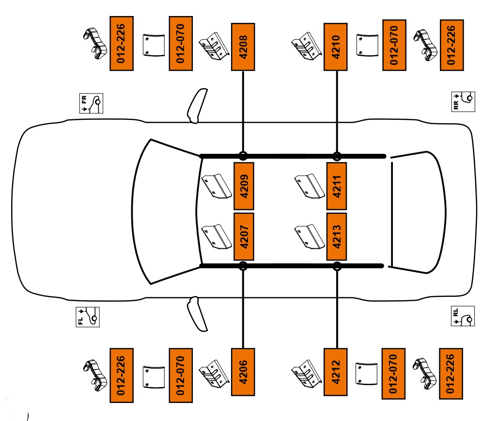 Schemat elementów montażowych Cruz kit 936-659 do Chery Tiggo 4