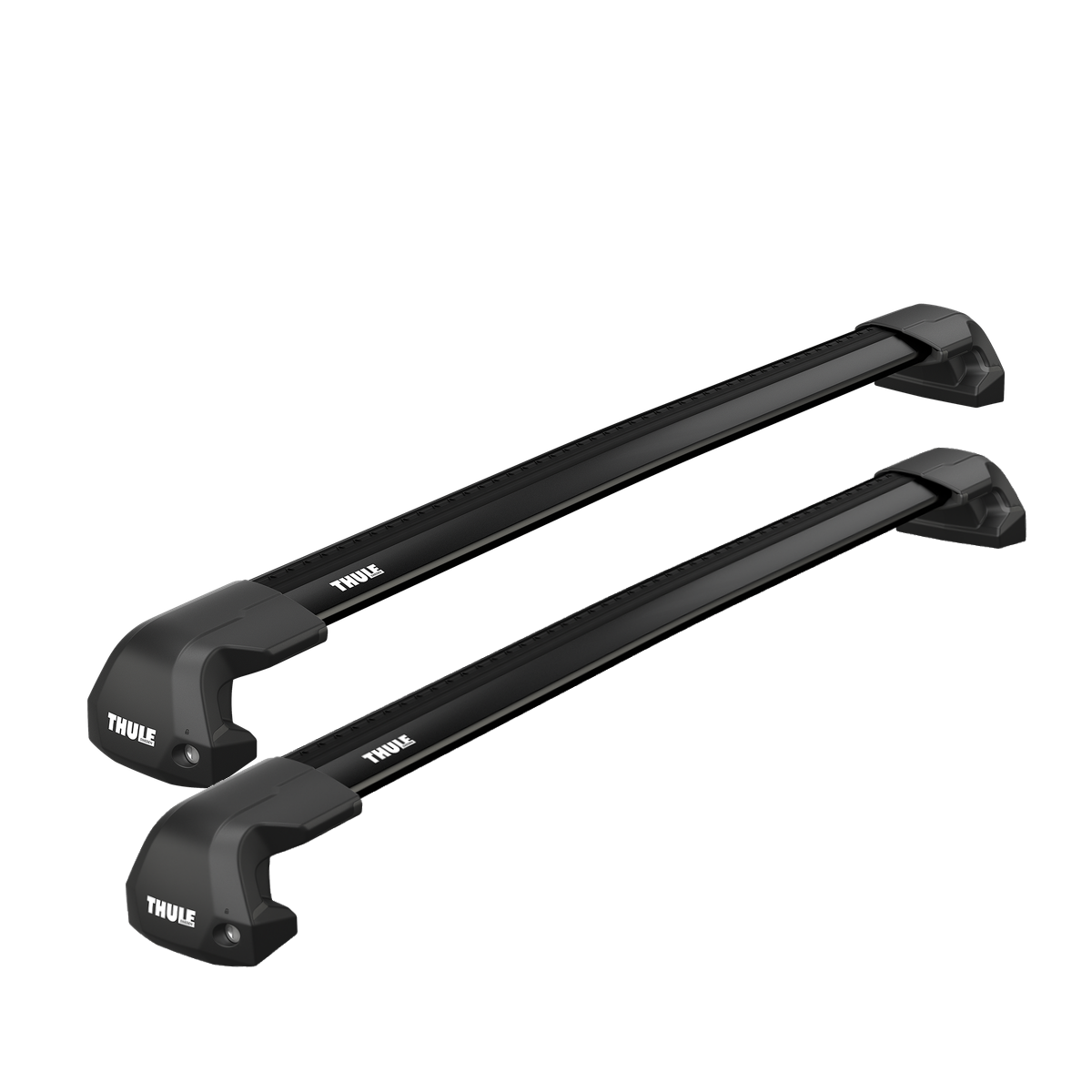 Czarny bagażnik dachowy Thule WingBar Edge Black ze stopami Fixpoint 7207