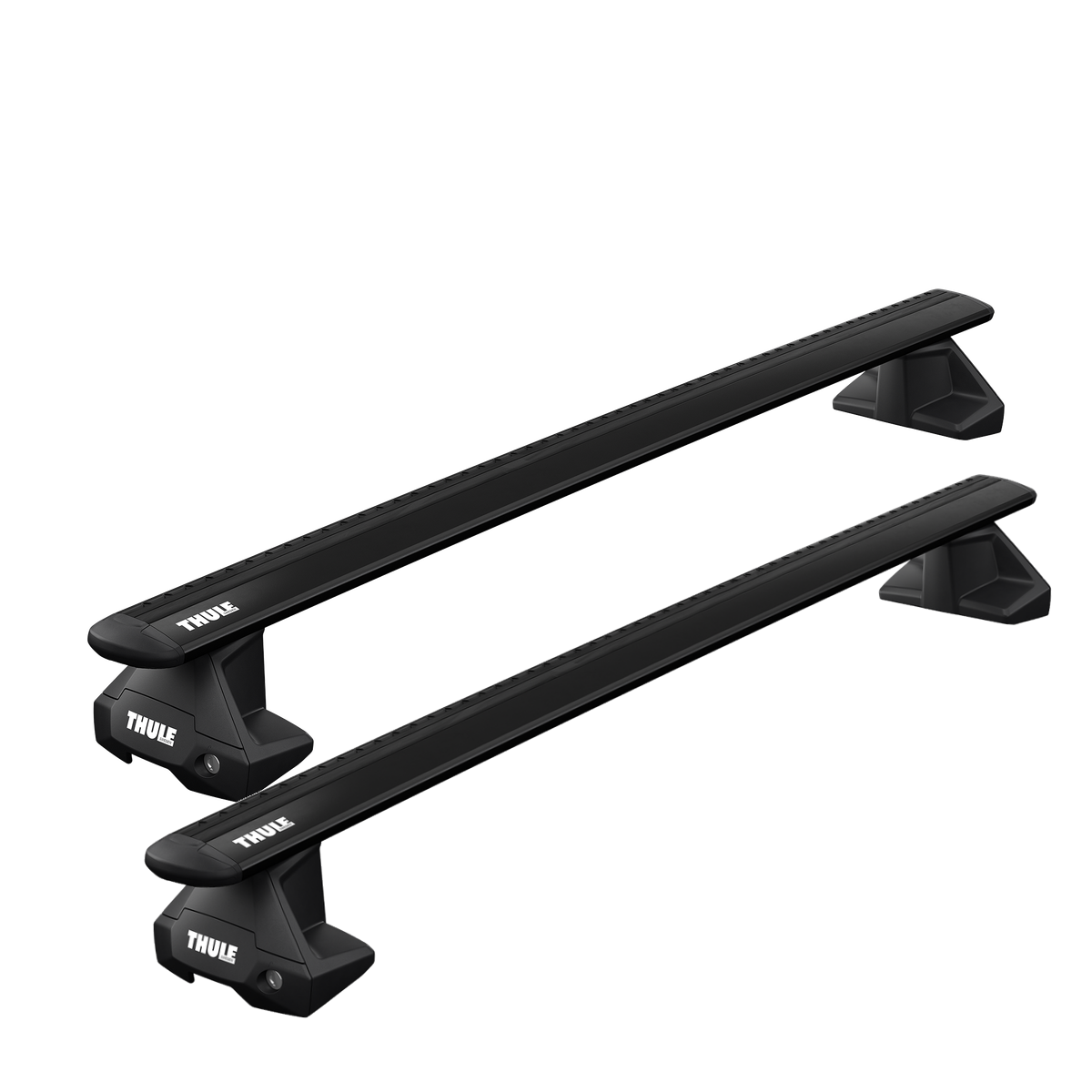 Czarny bagażnik dachowy Thule WingBar Evo ze stopami Evo Clamp
