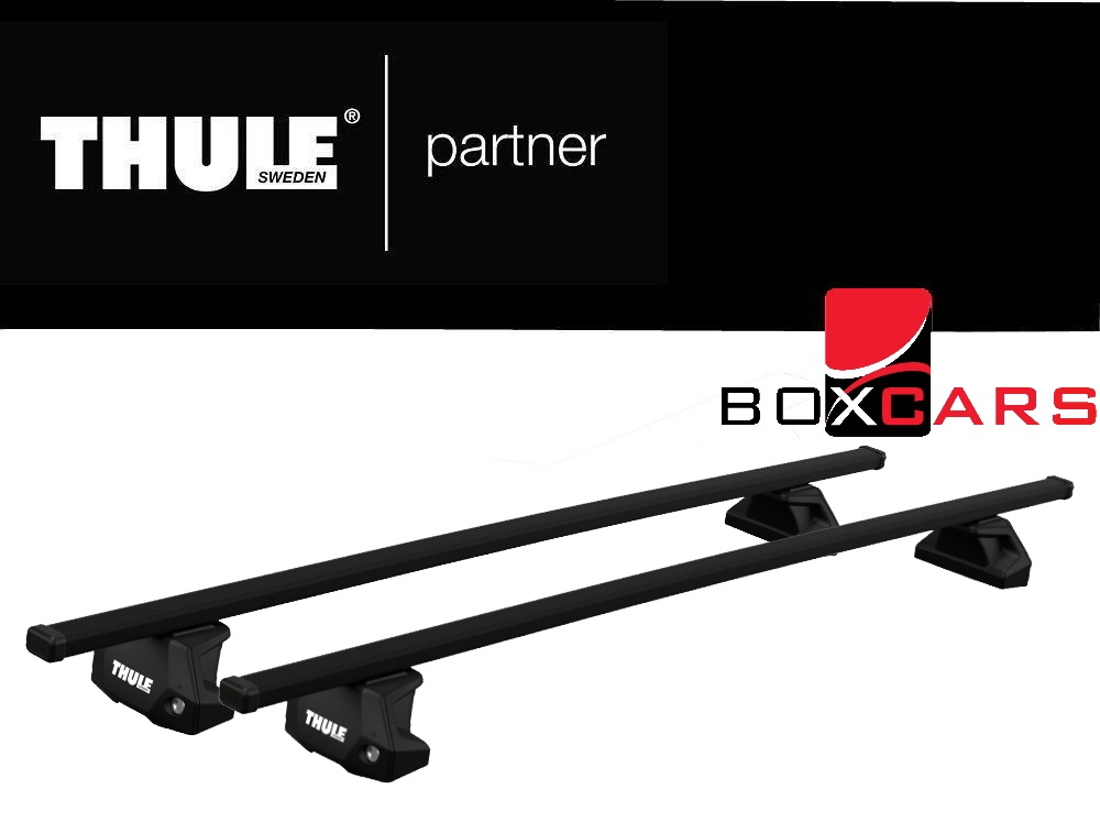 Stalowy bagażnik dachowy Thule SquareBar Evo ze stopami 7107 – zestaw oferowany do KGM Torres