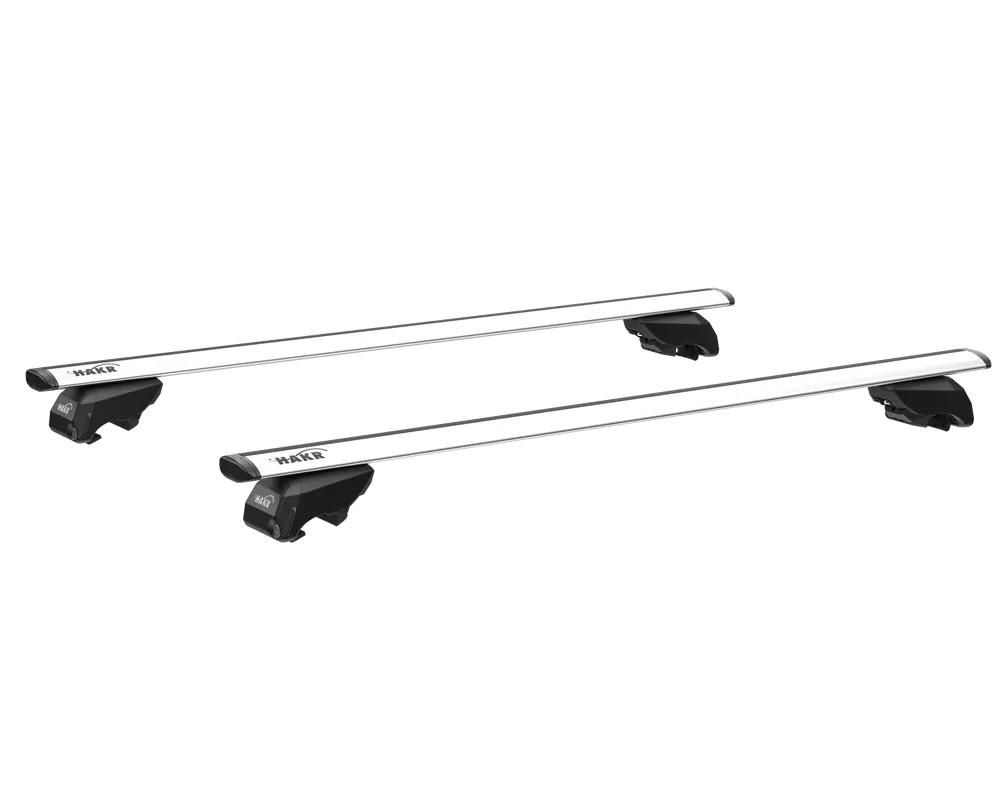 HAKR Wing Silver 127 – komplet srebrnych belek dachowych ze stopami na relingi zintegrowane