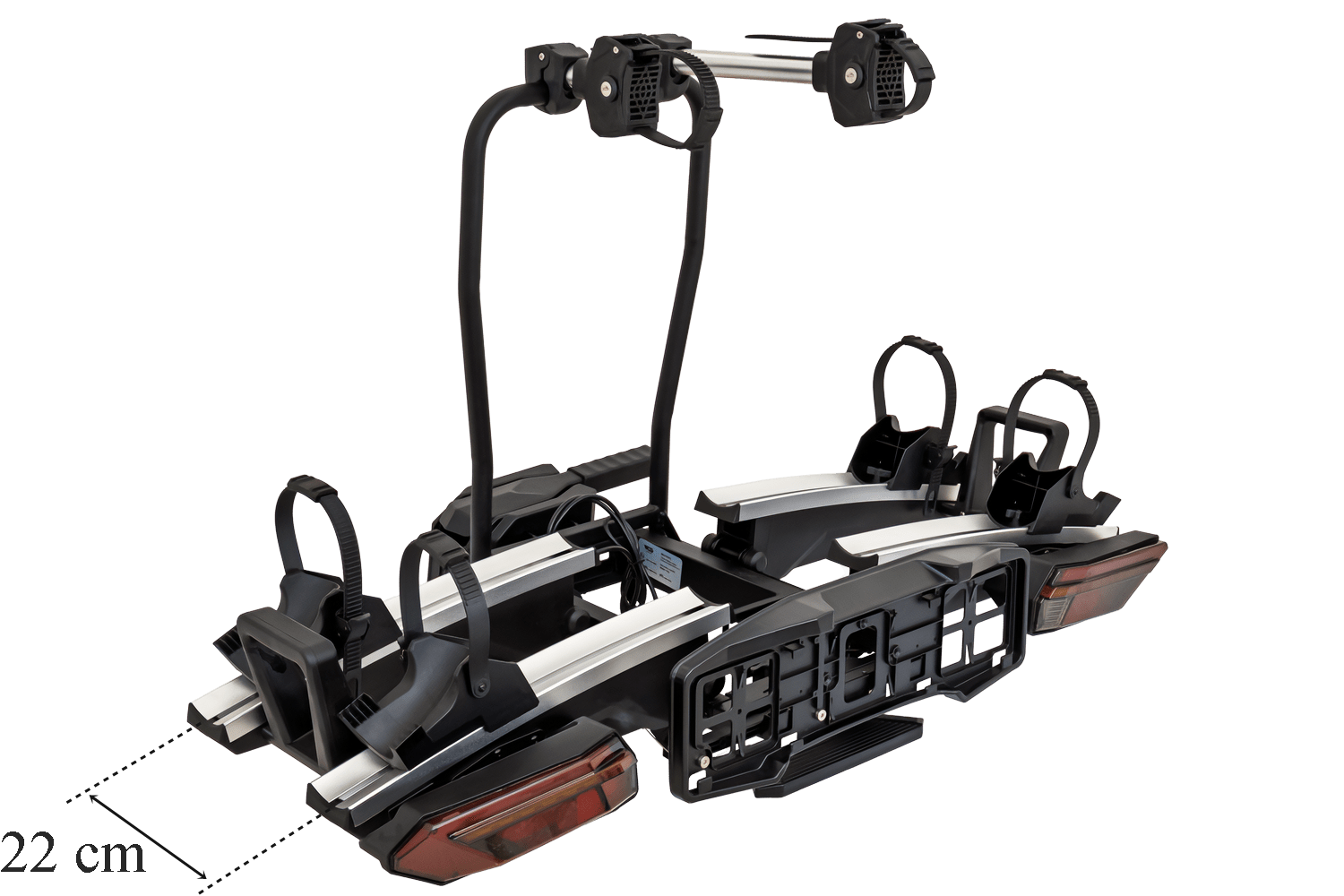 Odstęp 22 cm między rowerami – bagażnik Inter Pack Velox 2 LED