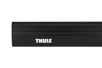 Czarny profil belki Thule WingBar Edge z górną listwą WindDiffuser