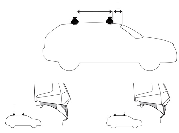 Thule Kit 145452 – mocowanie bagażnika za krawędź dachu Toyoty Urban Cruiser