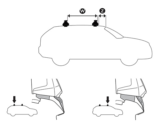 Bagażnik dachowy Subaru Solterra bez relingów