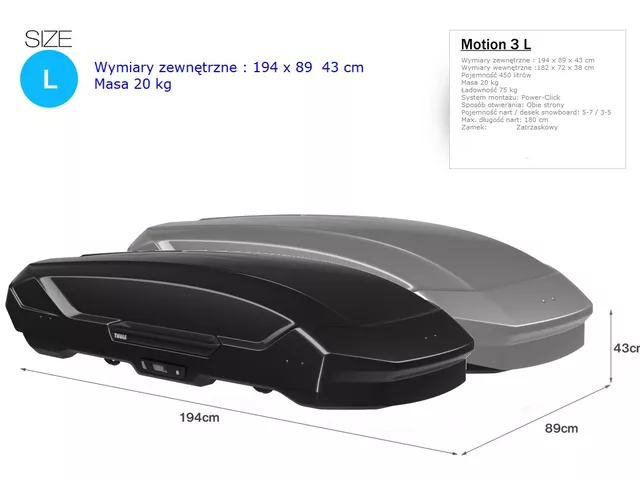 Box dachowy Thule Motion 3 L