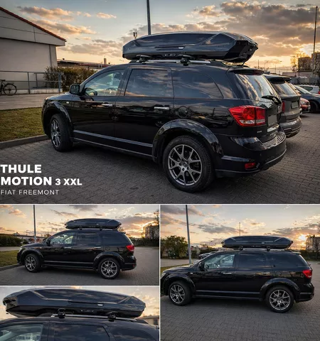 Montujemy Box dachowy Thule Motion 3 XXL do samochodu Fiat Freemont oraz bagażnik dachowy Thule WIngabr