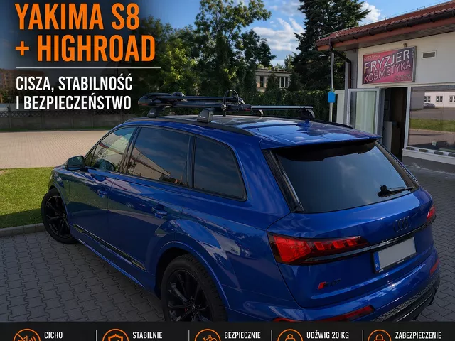 Montujemy bagażnik rowerowy Yakima HighRoad do samochodu Audi Q7 oraz bagażnik bazowy Yakima