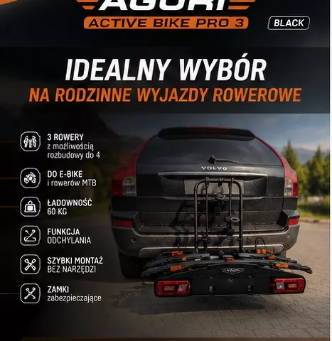 Aguri Active Bike Pro 3 Black ? nowoczesna platforma rowerowa na 3 rowery