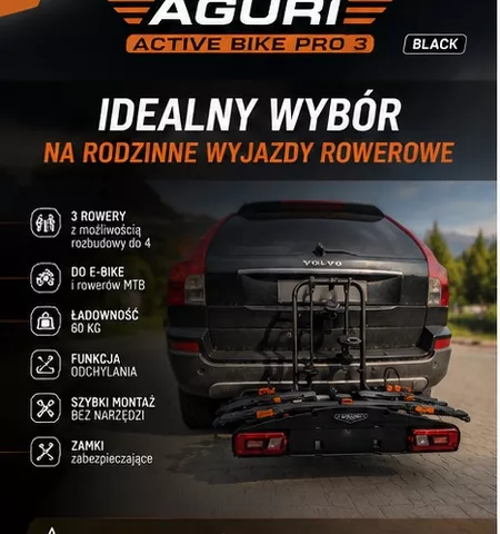 Aguri Active Bike Pro 3 Black ? nowoczesna platforma rowerowa na 3 rowery