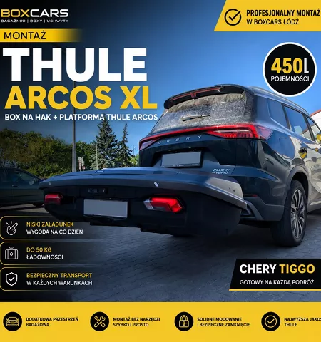 Montujemy box na hak Thule Arcos XL do samochoduu Chery Tiggo