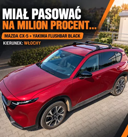 Bagażnik dachowy Mazda CX-5 Yakima FlushBar Black i box na Włochy