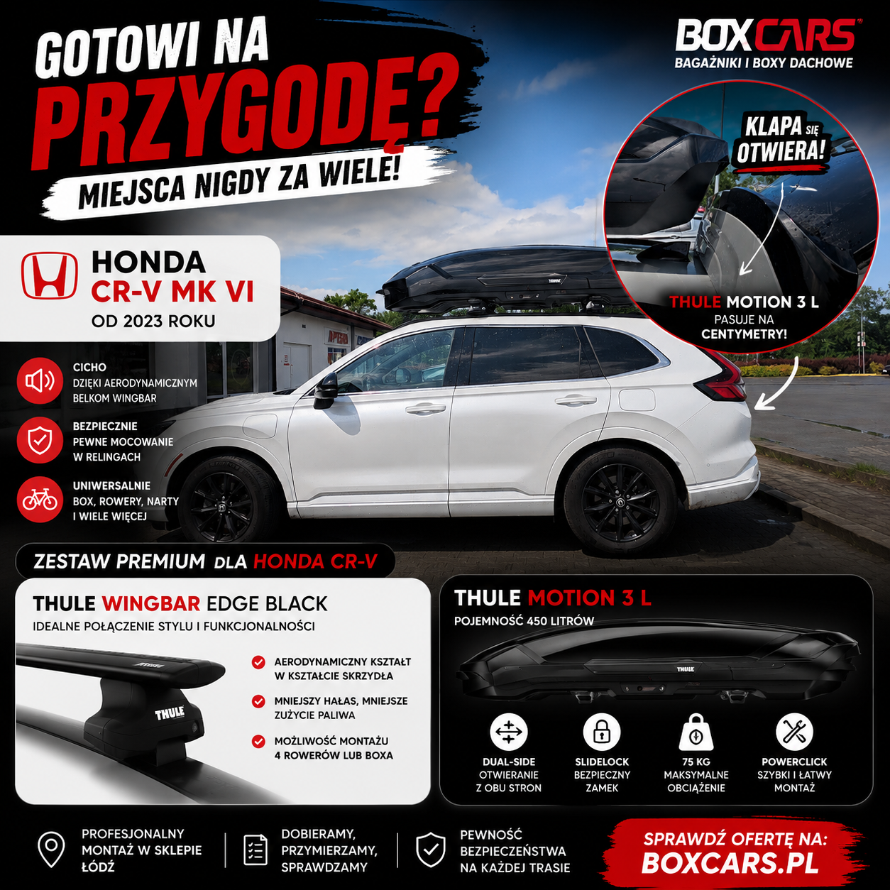 Grafika Instagram Honda CR-V Thule WingBar Edge Black Thule Motion 3 L Boxcars